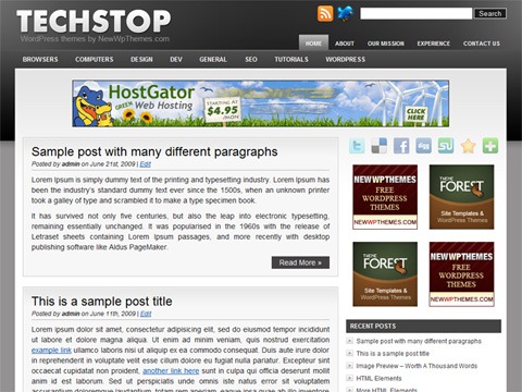 Free WordPress Theme - Tech Stop Preview