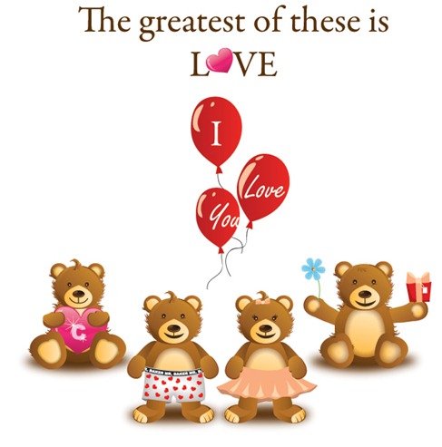 Lovely Teddy Bear Vector Graphic Preview