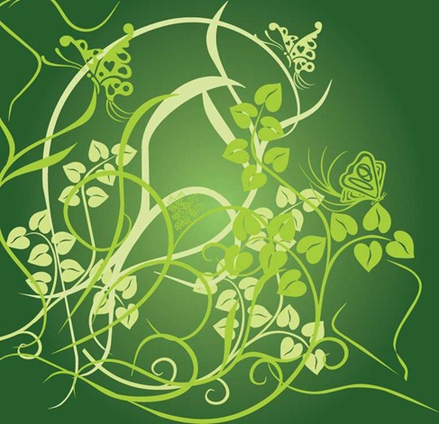 Floral Green Background Vector Preview