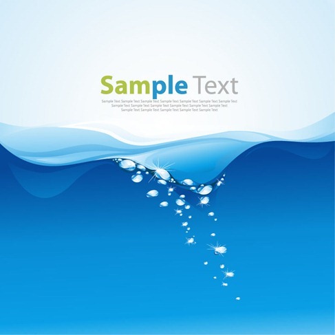 Blue Water Wave Vector Illustration