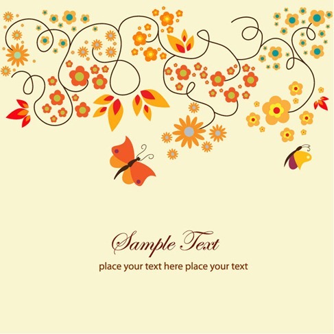 Vector Floral Greeting Card