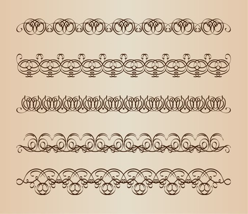 Decorative Calligraphic Borders Vector Set