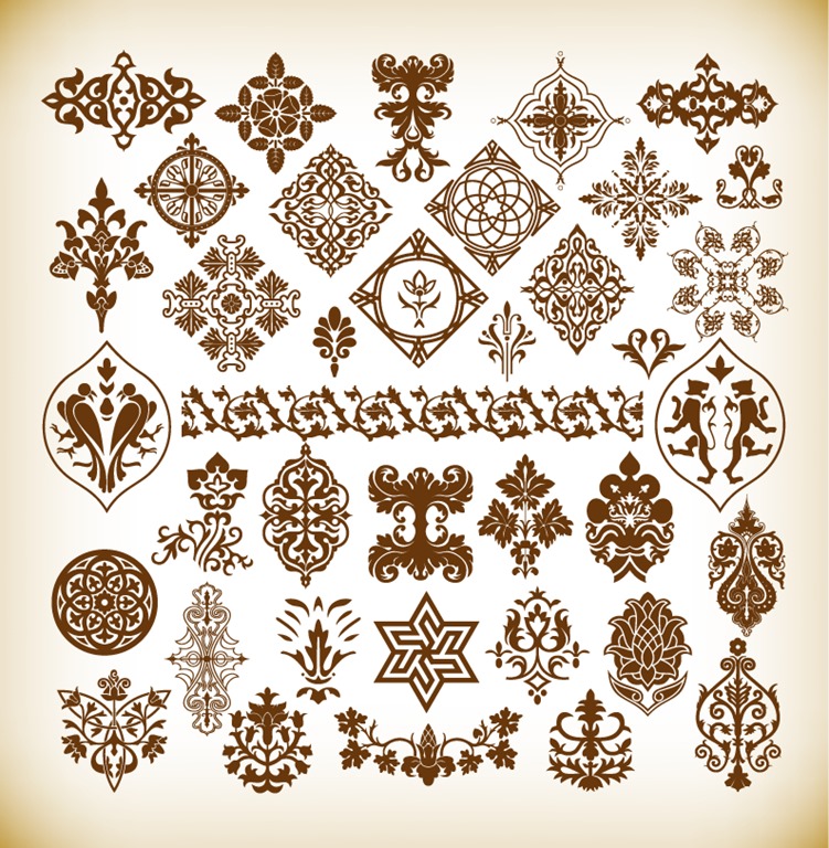 Decorative Pattern Elements Vector Collection | Free Vector Graphics ...